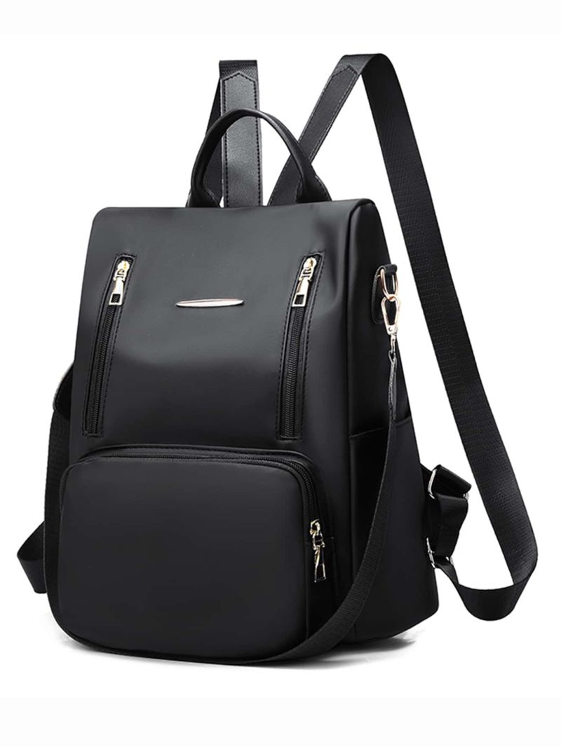 Metal Detail Zipper Fashion Backpack