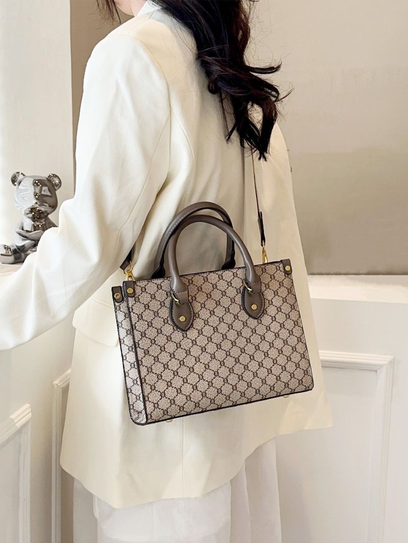 Geometric Pattern Studded Decor Square Bag