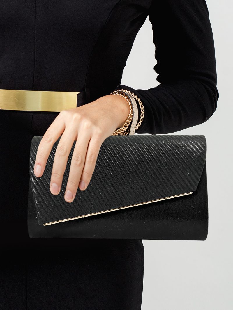 Ruched Panel Flap Chain Envelope Bag