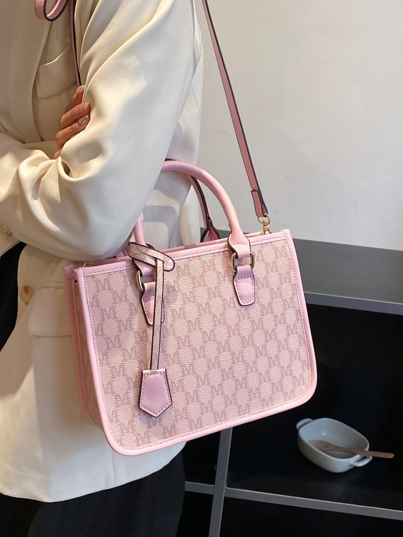 Letter Graphic Satchel Bag