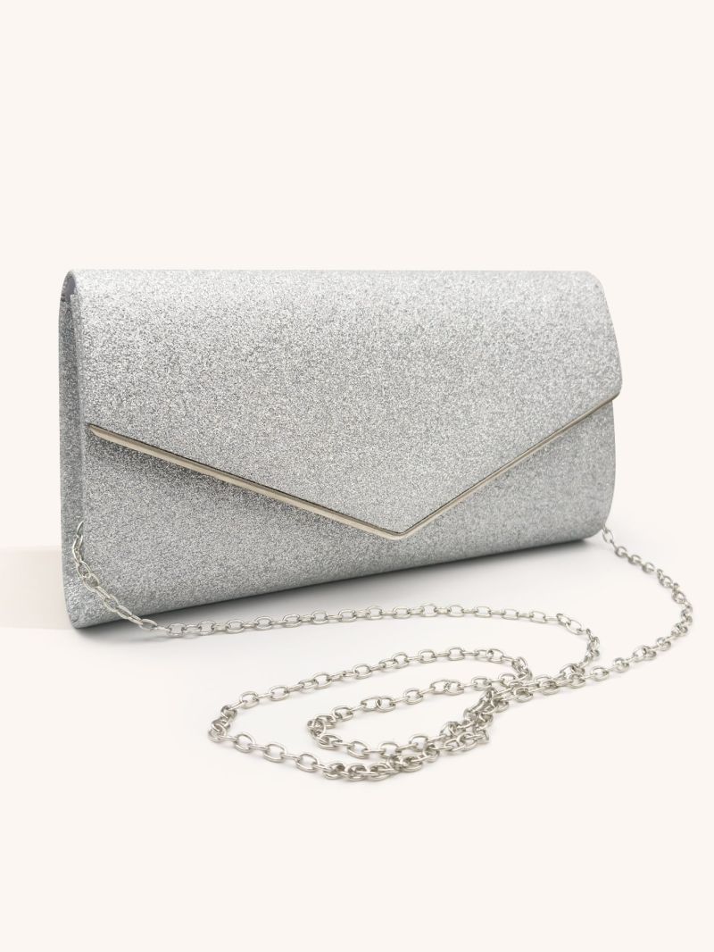 Glitter Flap Chain Envelope Bag