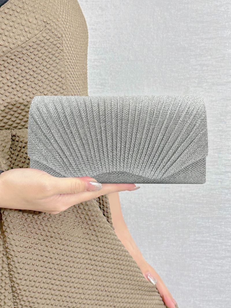 Mini Glitter Pleated Flap Chain Envelope Bag