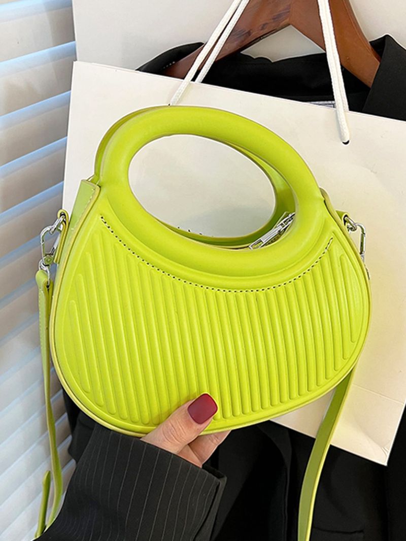 Neon-green Embossed Detail Satchel Bag