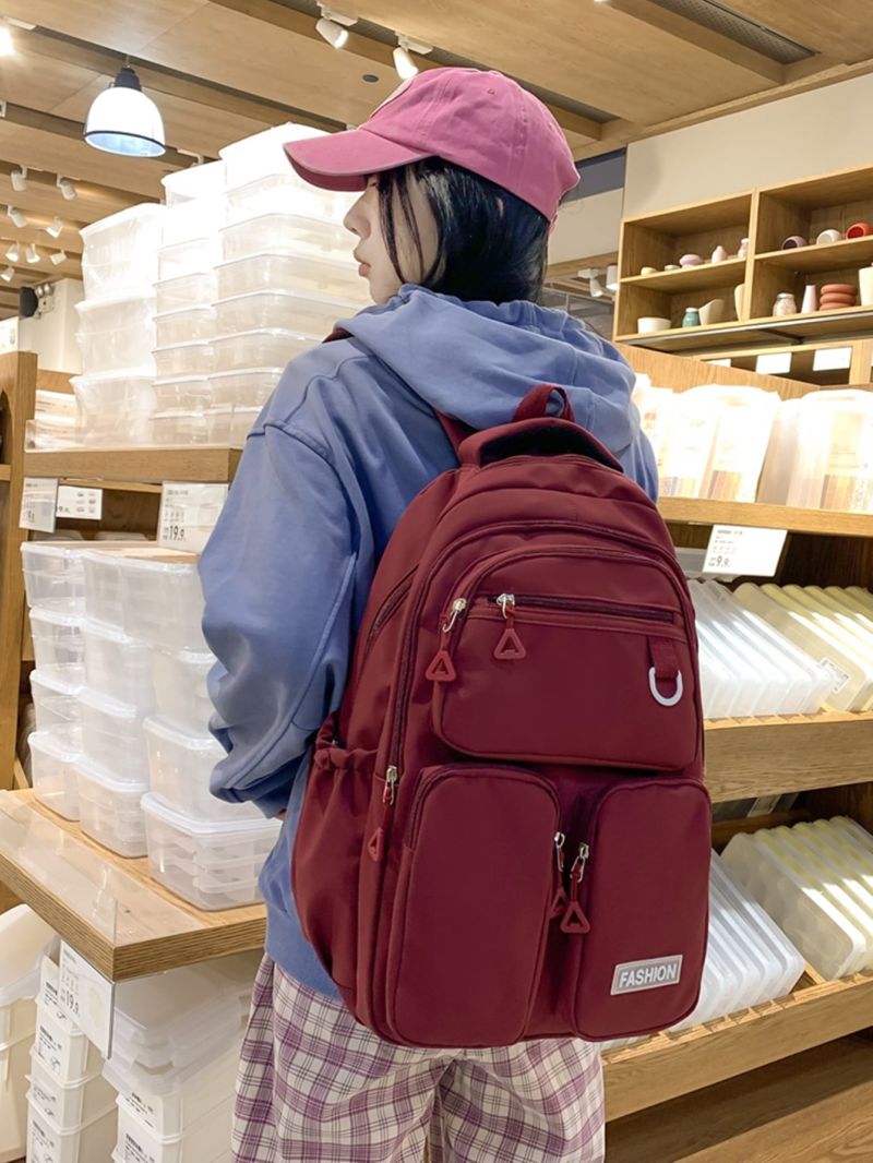 Letter Patch Decor Classic Backpack