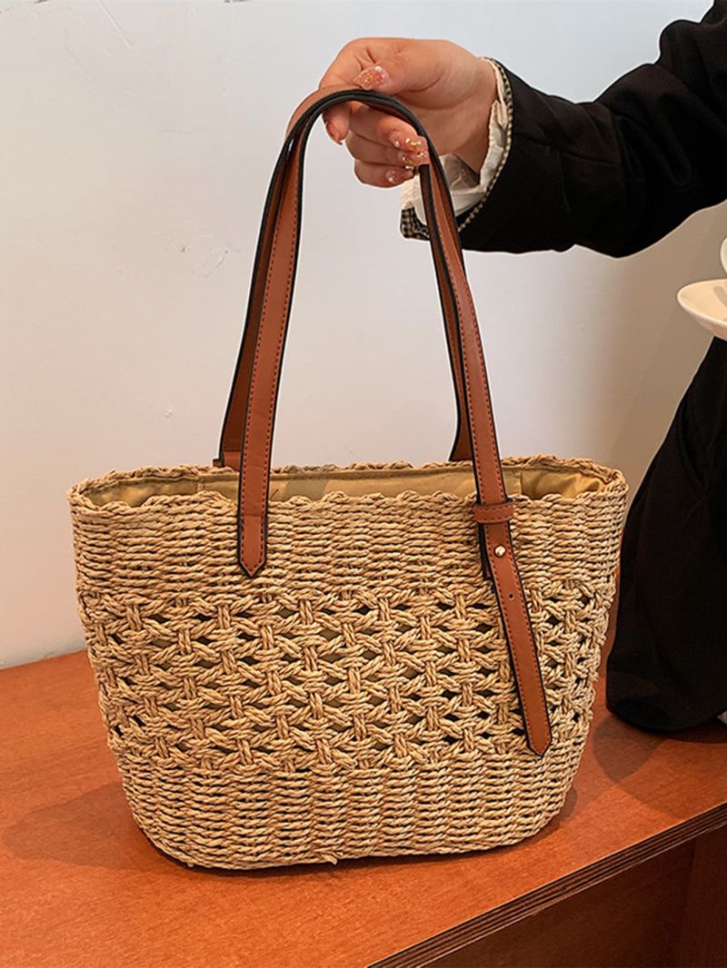 Hollow Out Straw Bag