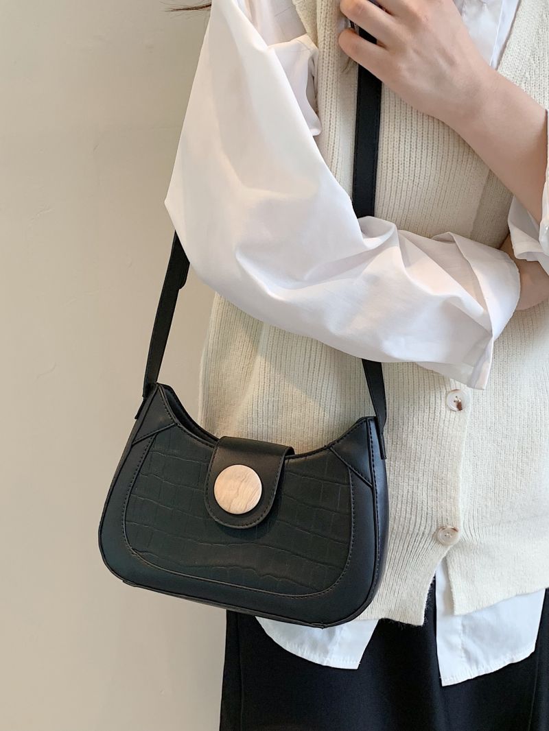 Crocodile Embossed Hobo Bag