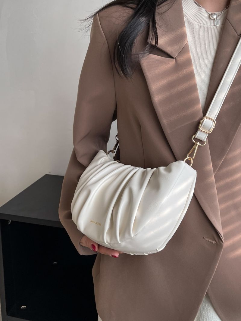 Letter Graphic Ruched Bag