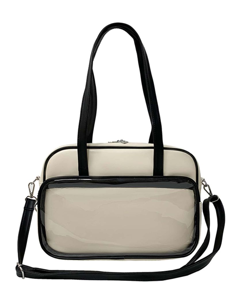 Two Tone Shoulder Tote Bag