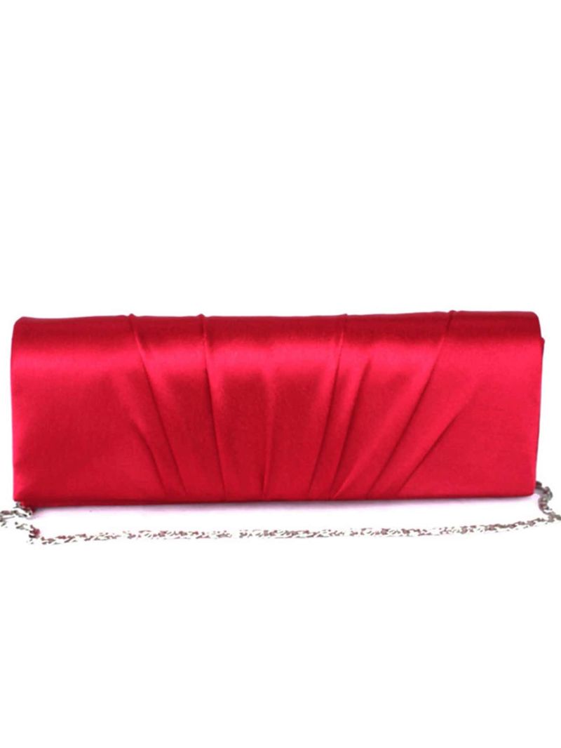 Satin Ruched Design Evening Bag