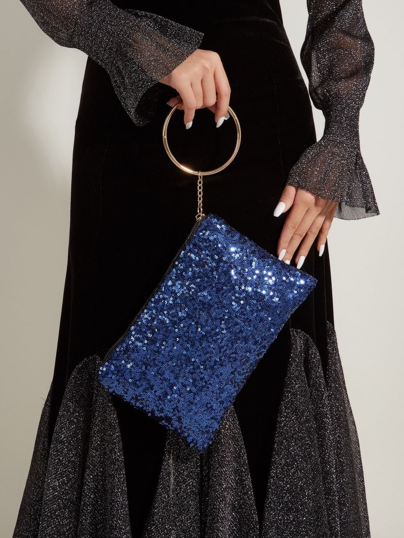 Glitter Sequin & Circle Decor Square Bag