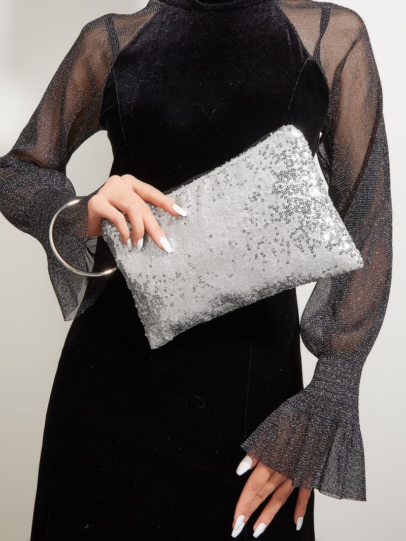 Glitter Sequin & Circle Decor Square Bag