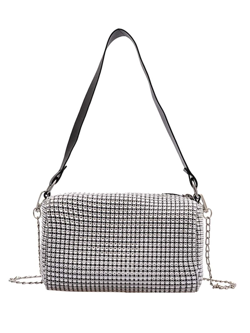 Mini Rhinestone Decor Chain Square Bag