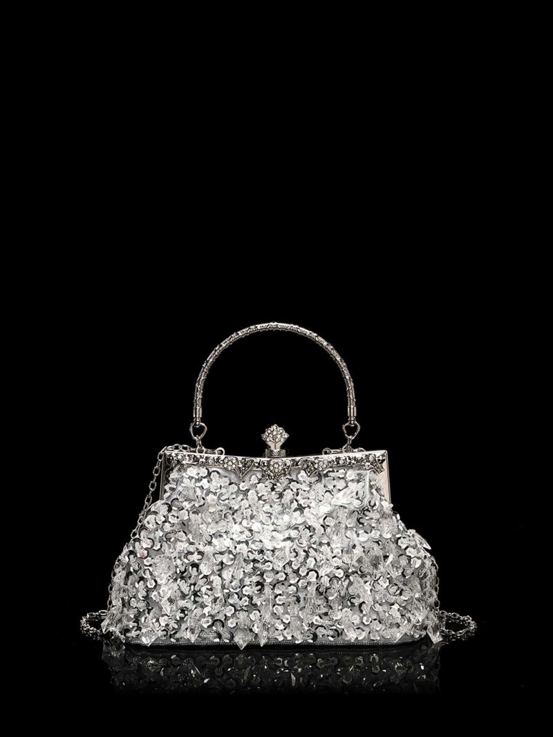 Rhinestone Decor Chain Evening Bag