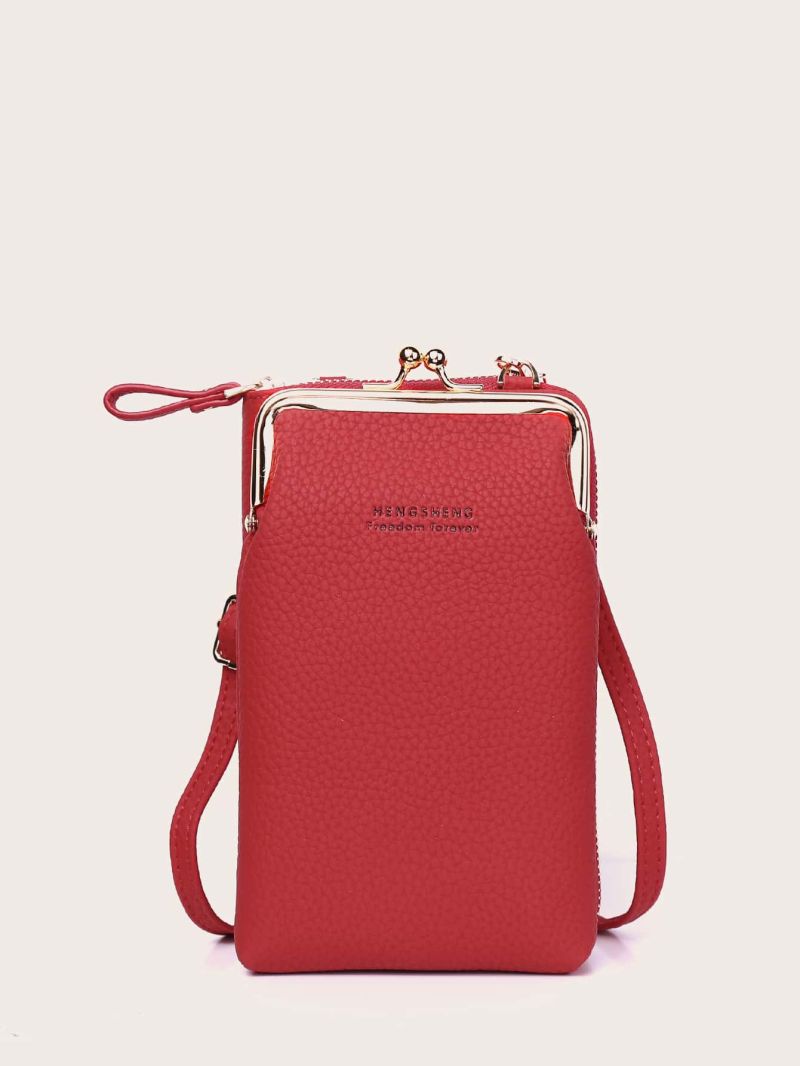 Letter Graphic Kiss Lock Phone Wallet