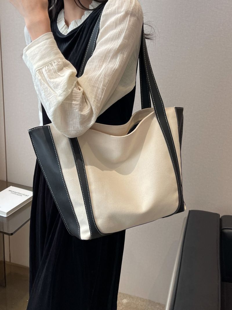 Two Tone Shoulder Tote Bag