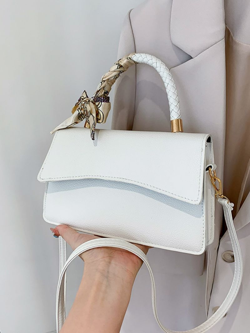 Small Square Bag Solid Color Twilly Scarf Decor