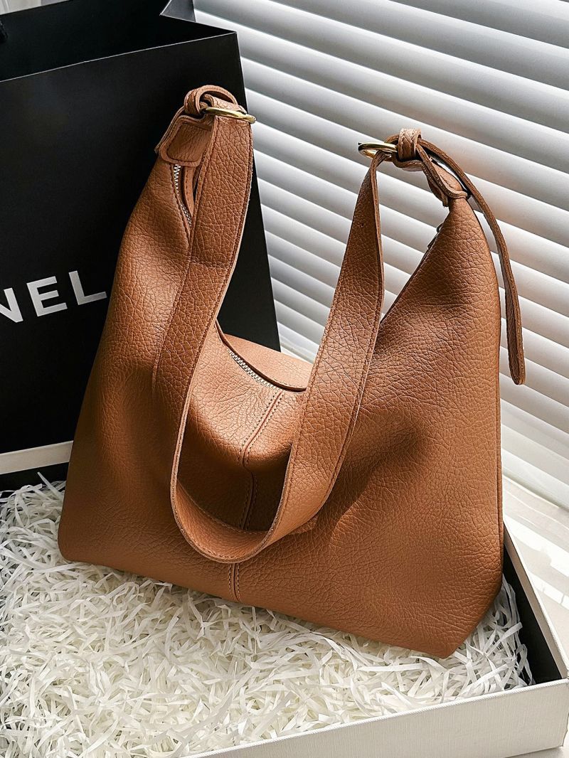 Litchi Embossed Hobo Bag