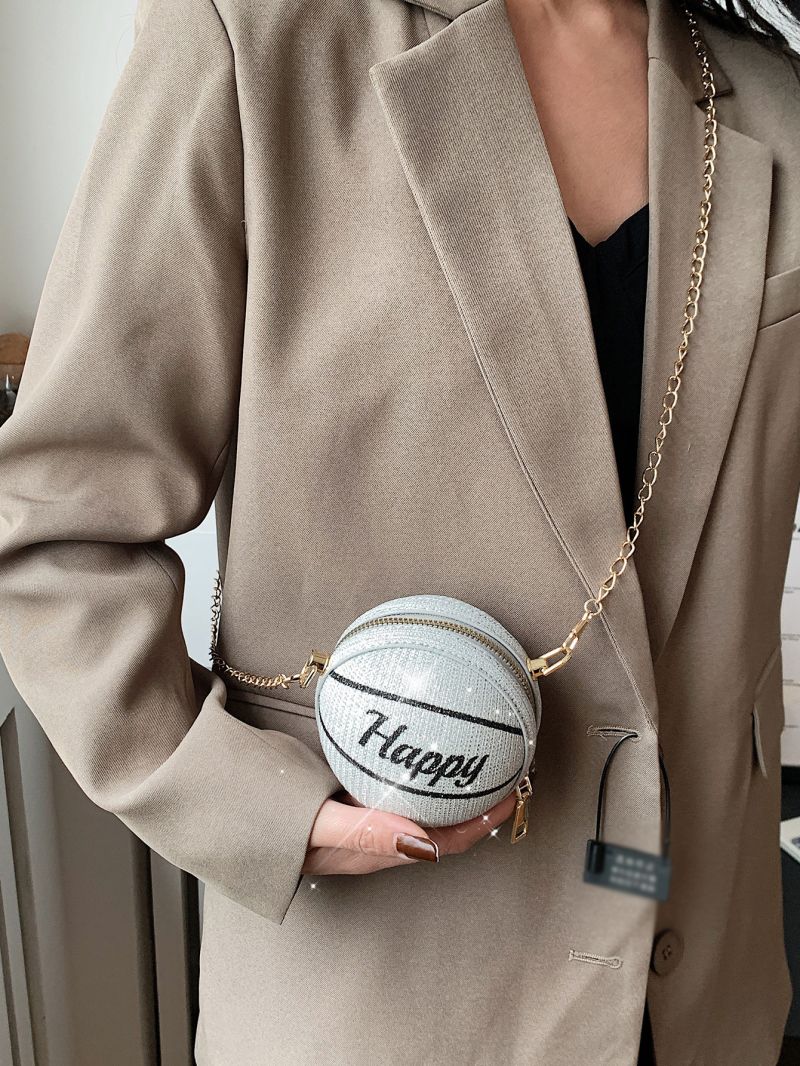 Mini Letter Graphic Chain Circle Bag