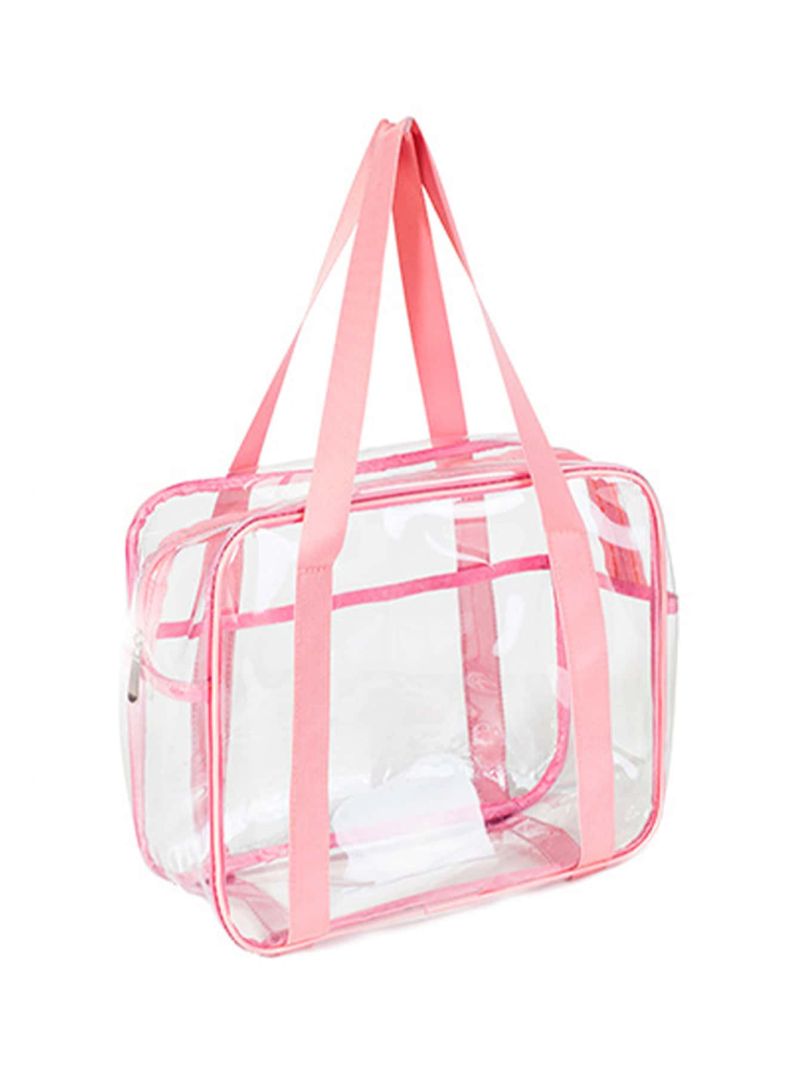 Clear Contrast Binding Beach Bag