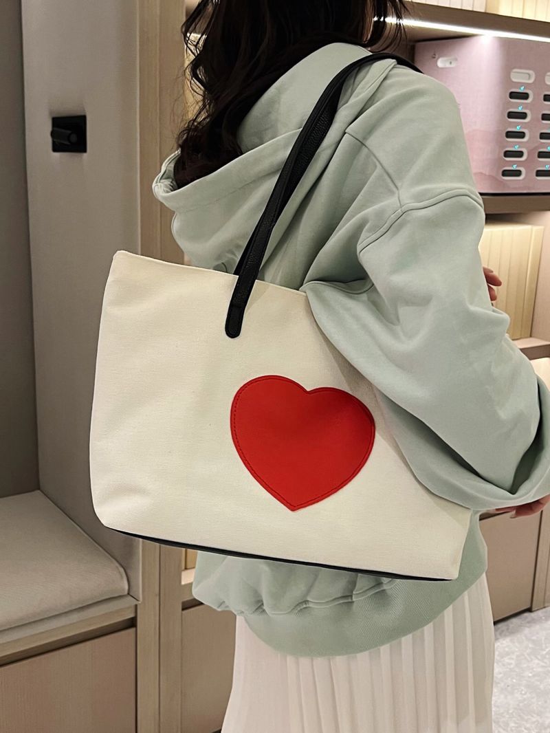 Heart Pattern Shopper Bag