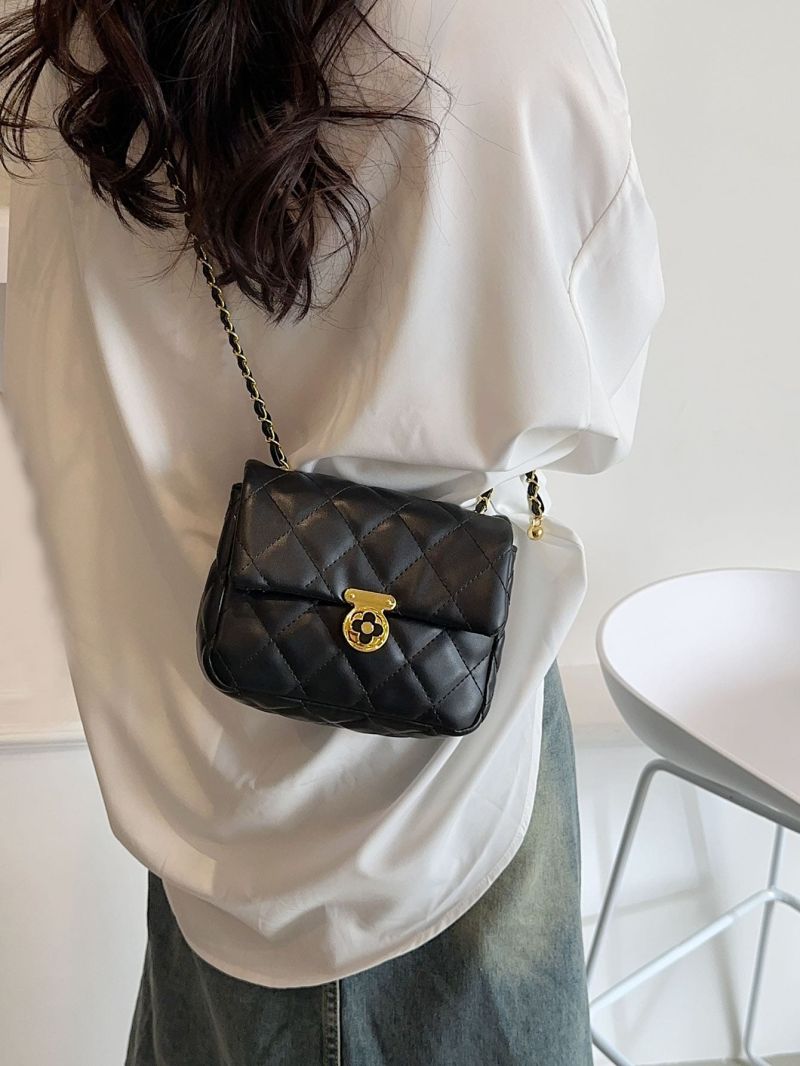 Mini Quilted Design Chain Square Bag