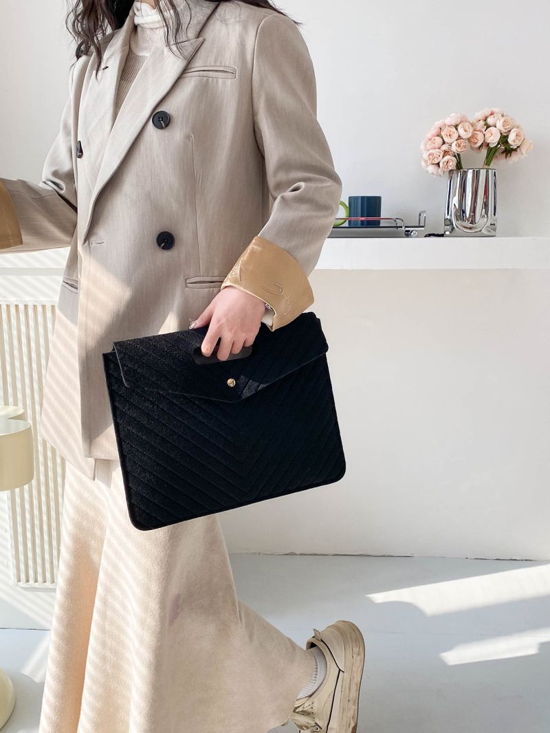 Quilted Pattern Flap Square Bag
