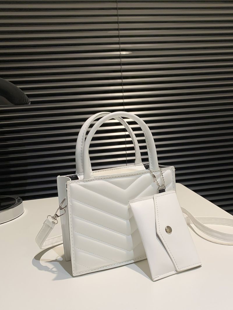 Mini Chevron Square Bag With Coin Purse