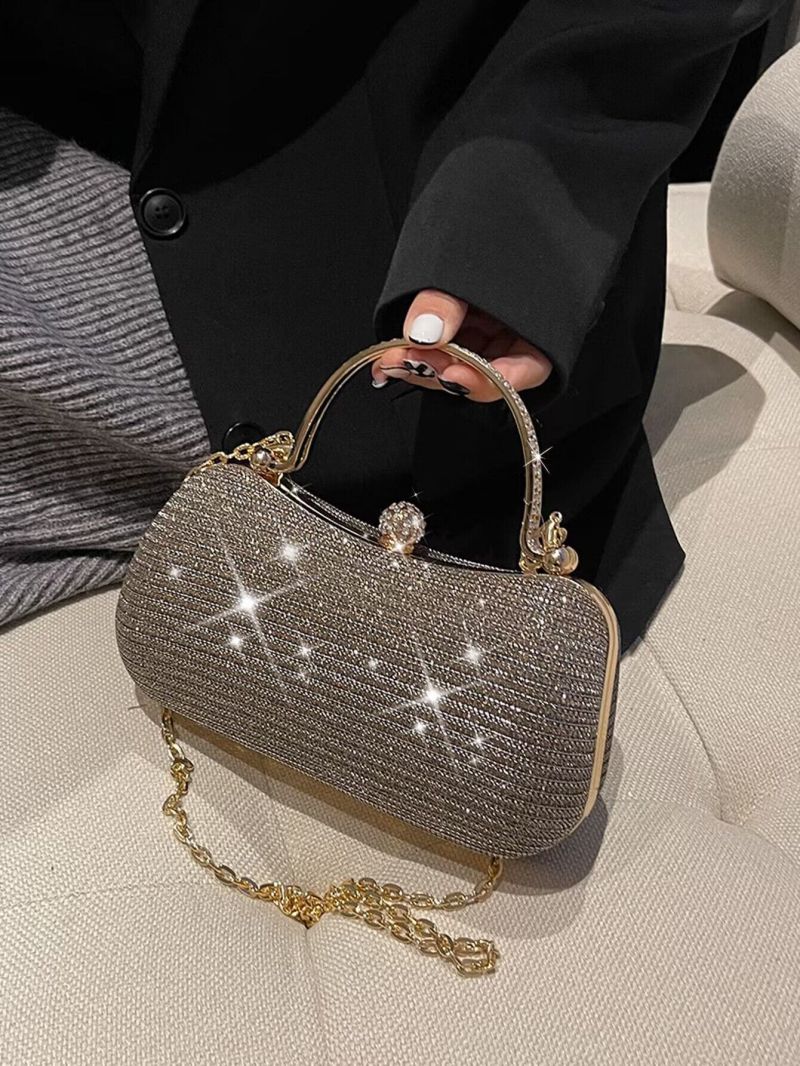 Mini Glitter Design Rhinestone Decor Box Bag