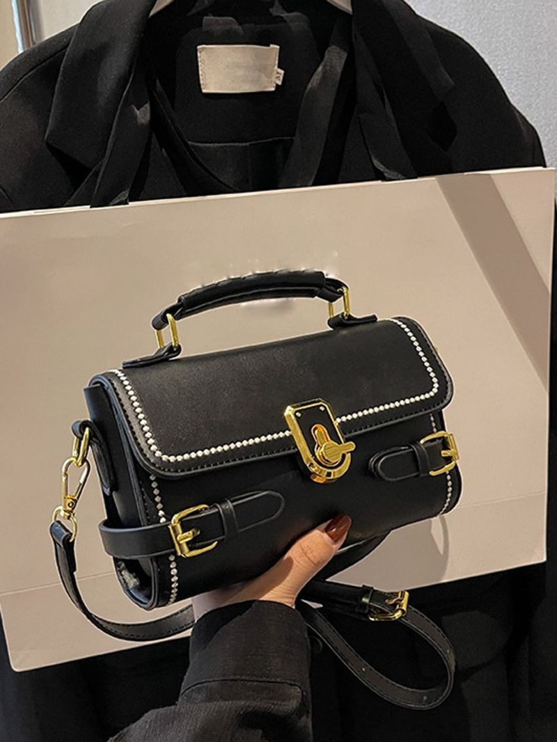 Mini Embroidered Detail Flap Square Bag