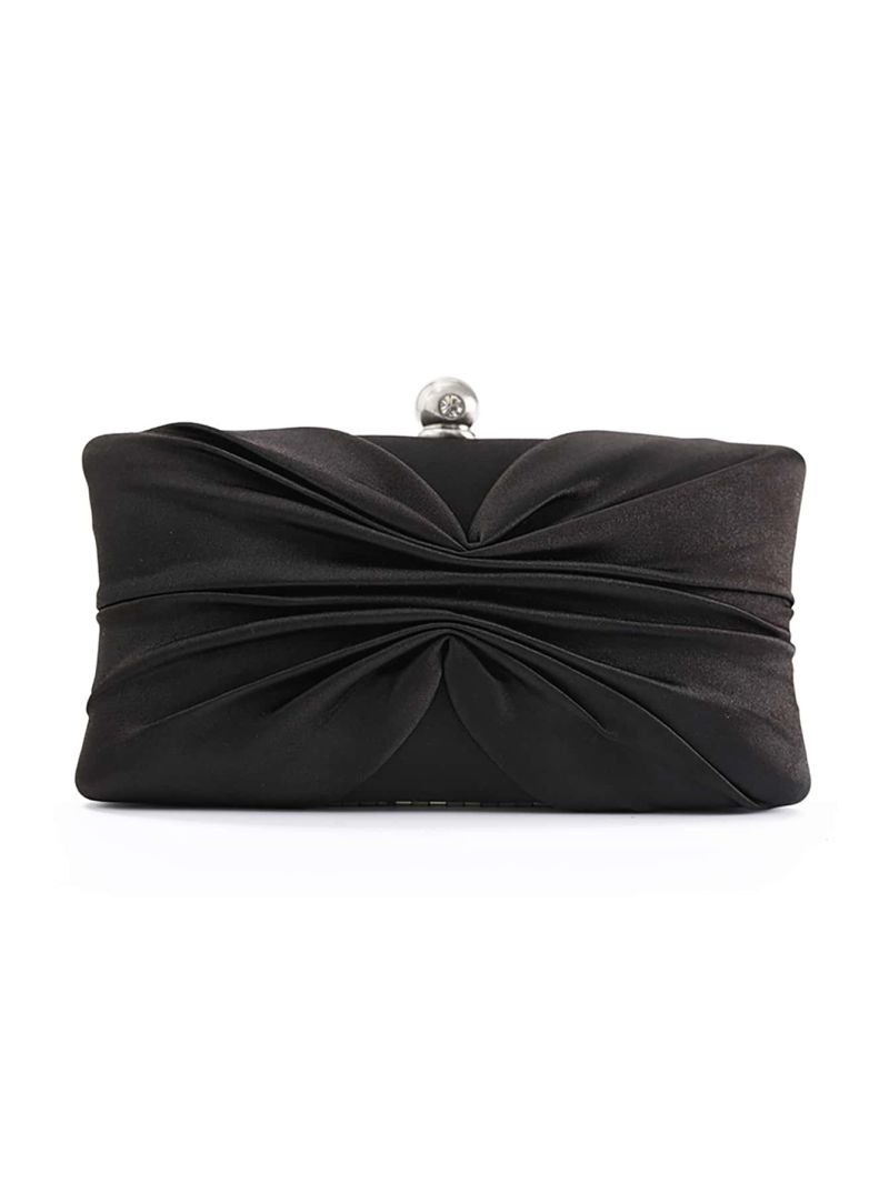 Mini Rhinestone Decor Ruched Detail Chain Box Bag