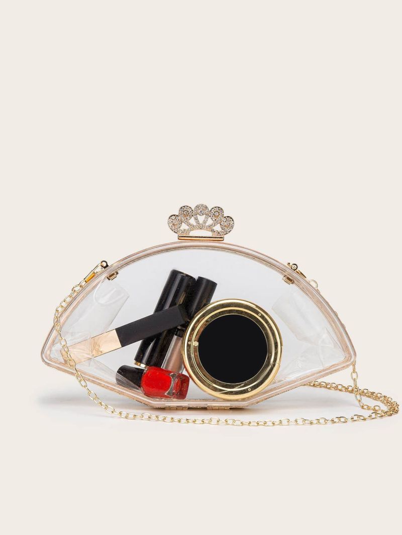 Clear Rhinestone Decor Chain Novelty Bag