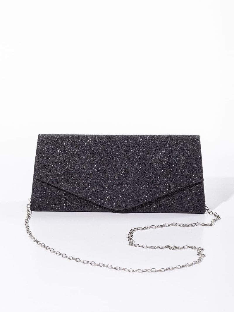 Glitter Flap Chain Square Bag
