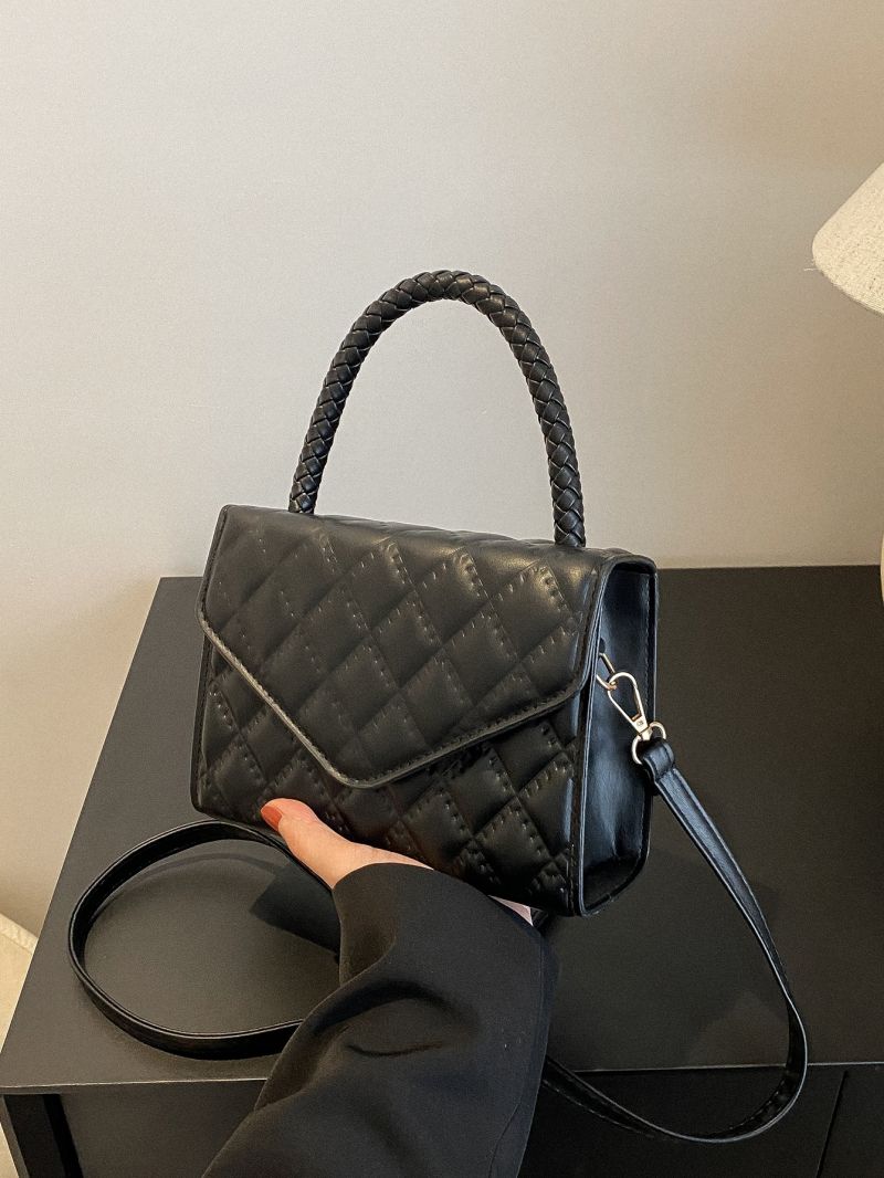 Mini Argyle Quilted Flap Square Bag