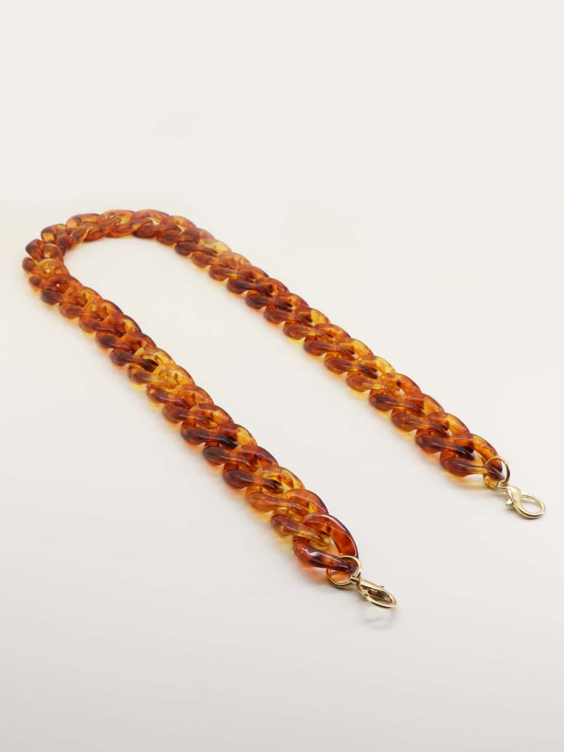 Tortoiseshell Pattern Chain Design Bag Strap