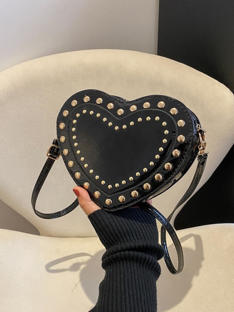 Mini Studded Decor Heart Design Novelty Bag