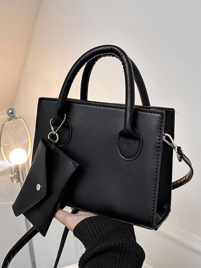 Mini Double Handle Square Bag With Coin Purse