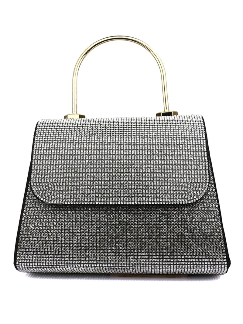 Mini Rhinestone Decor Flap Square Bag