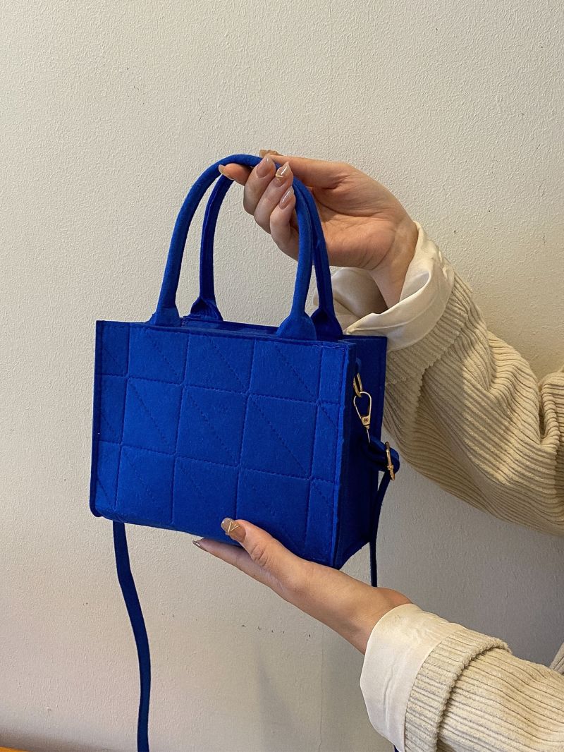 Stitch Detail Felt Square Bag