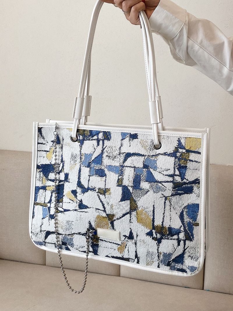 Allover Print Shoulder Tote Bag