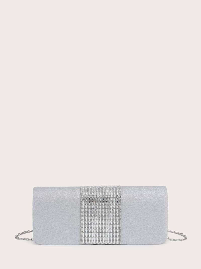 Glitter Rhinestone Decor Square Bag