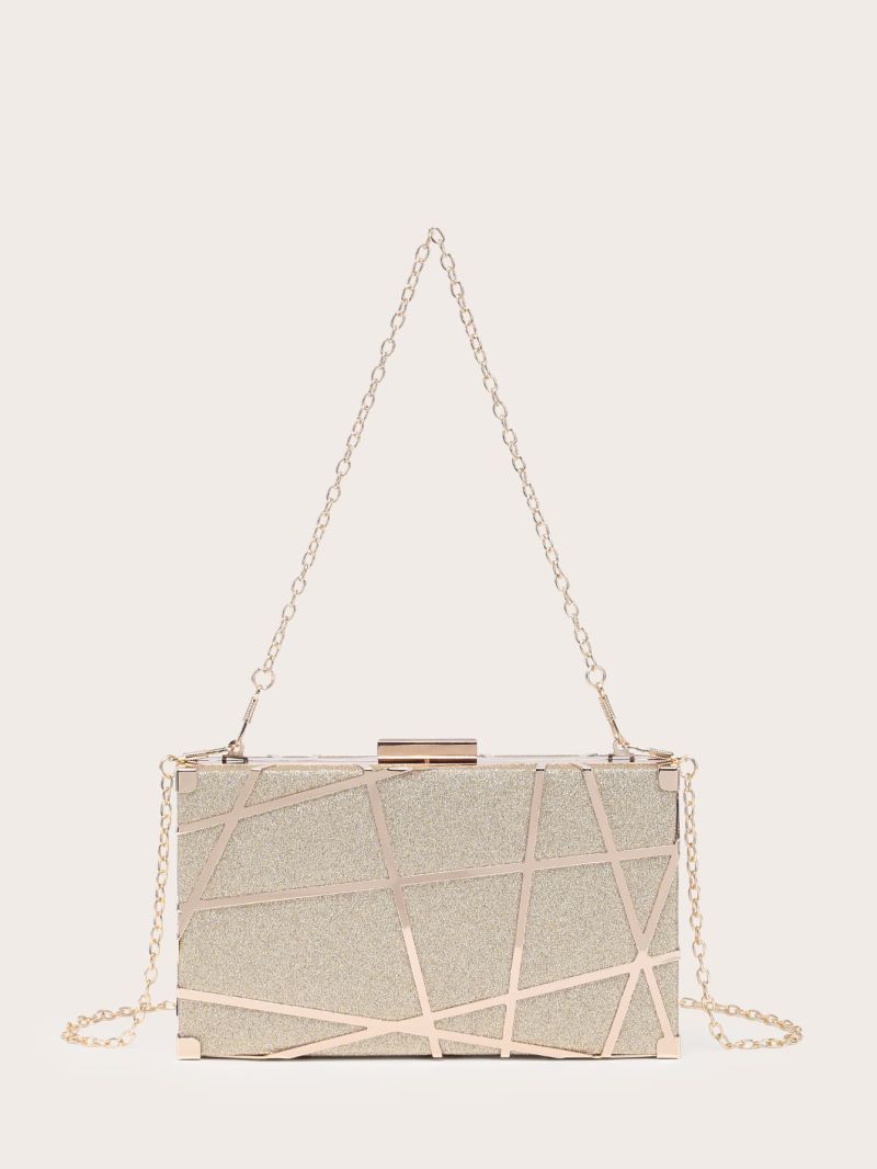 Mini Glitter Metal Decor Chain Box Bag