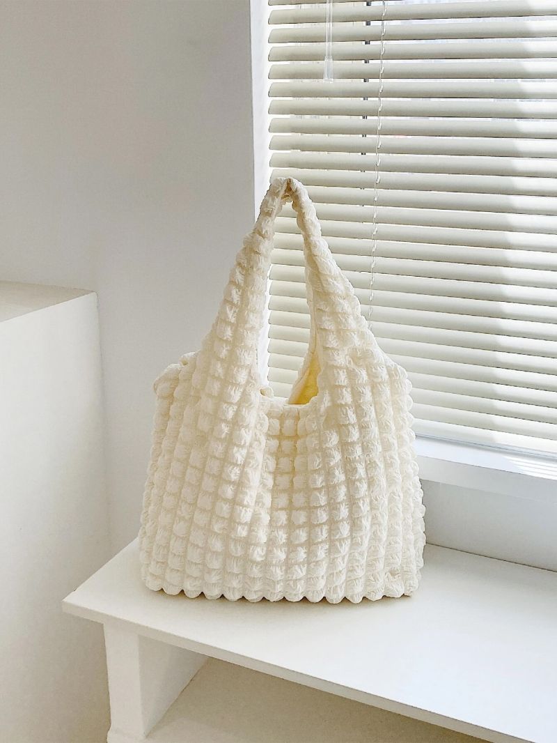Minimalist Ruched Detail Shopper Bag