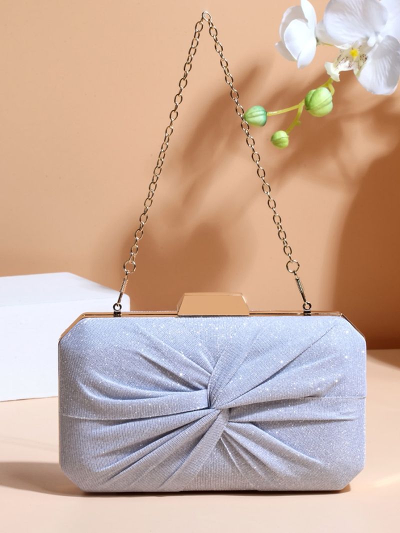Glitter Twist Design Chain Box Bag