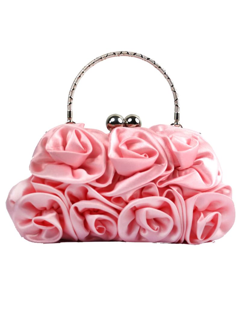 Flower Graphic Kiss Lock Evening Bag
