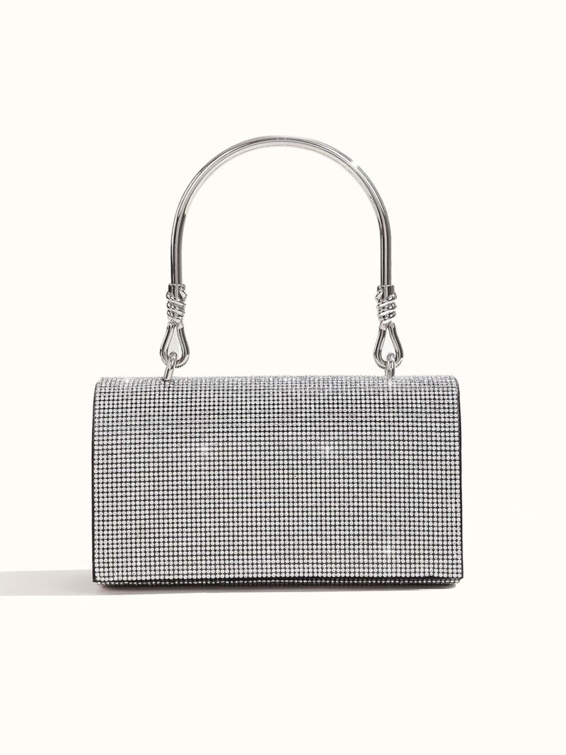 Mini Rhinestone Decor Flap Square Bag
