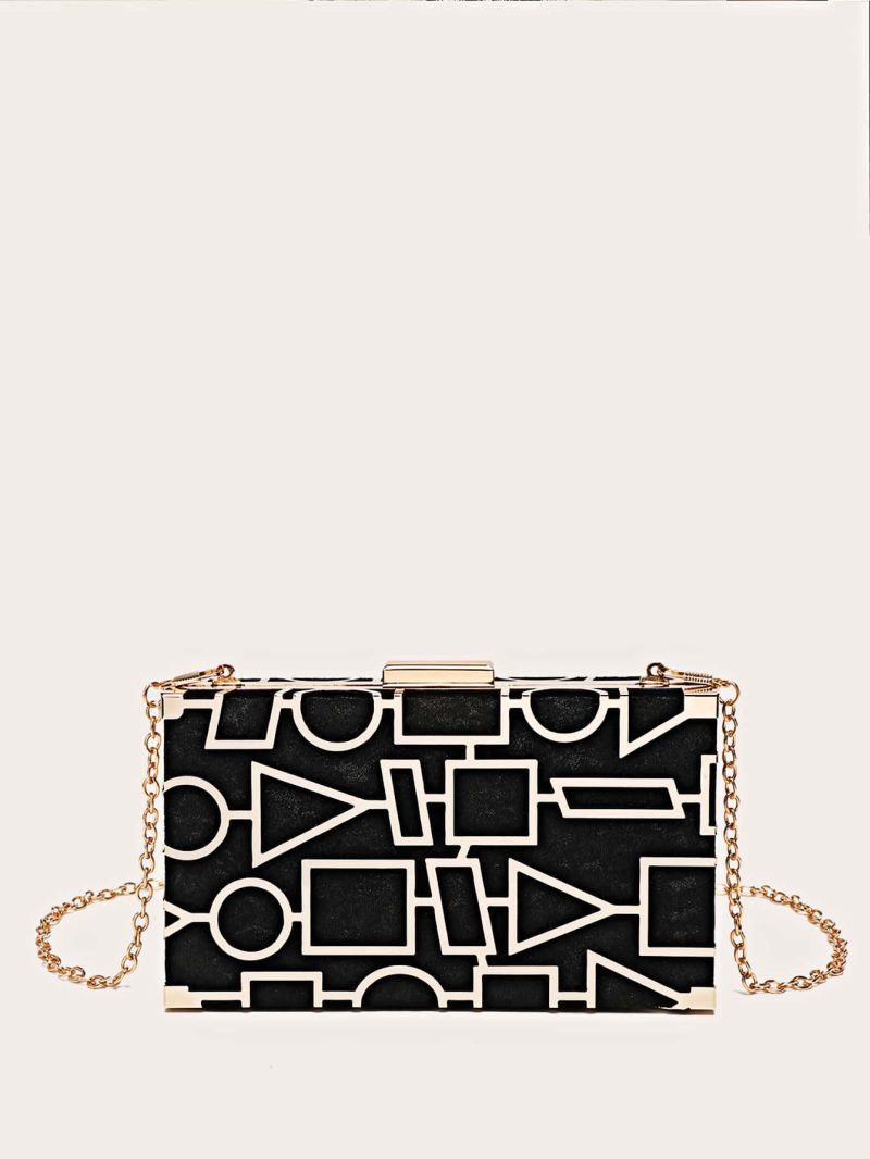 Mini Geometric Pattern Chain Box Bag