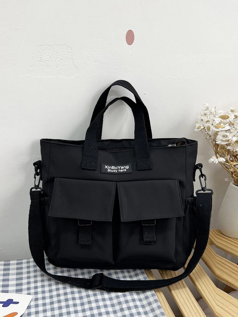 Letter Patch Decor Square Bag