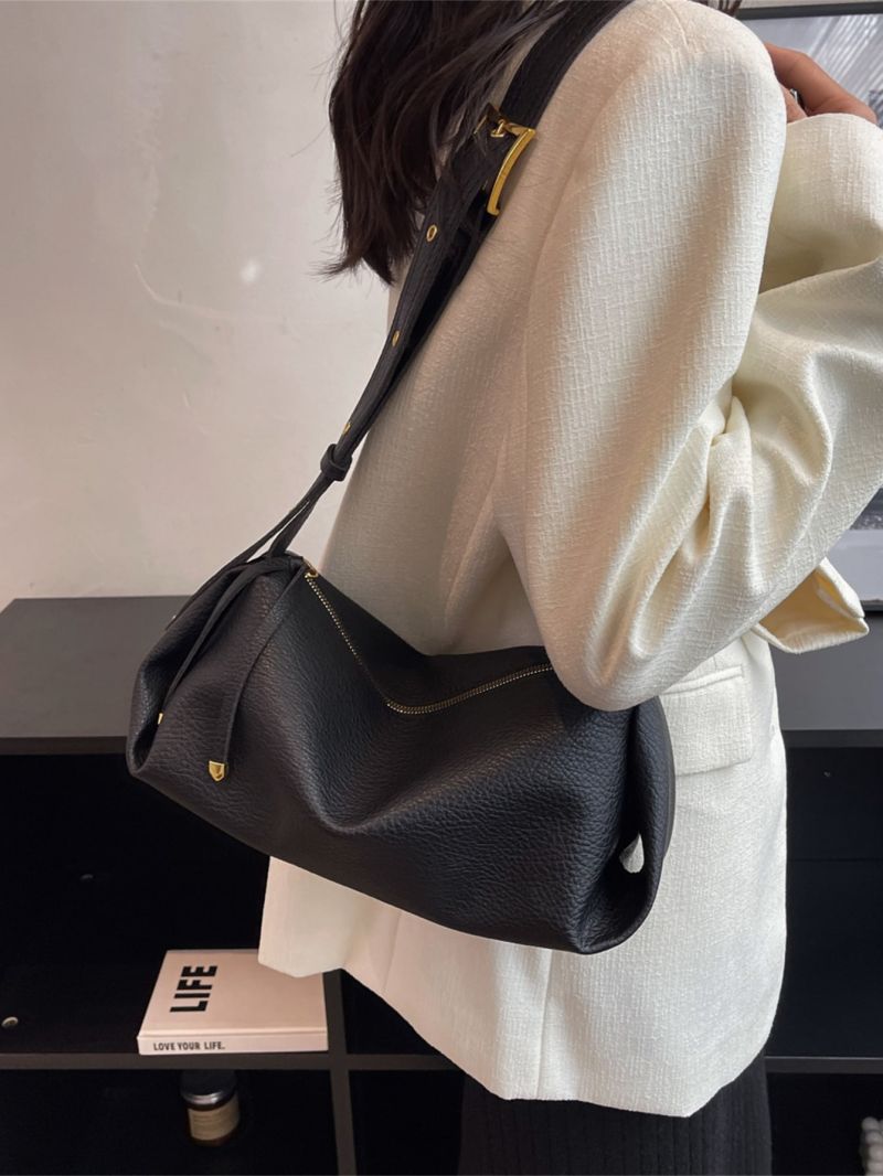 Litchi Embossed Hobo Bag