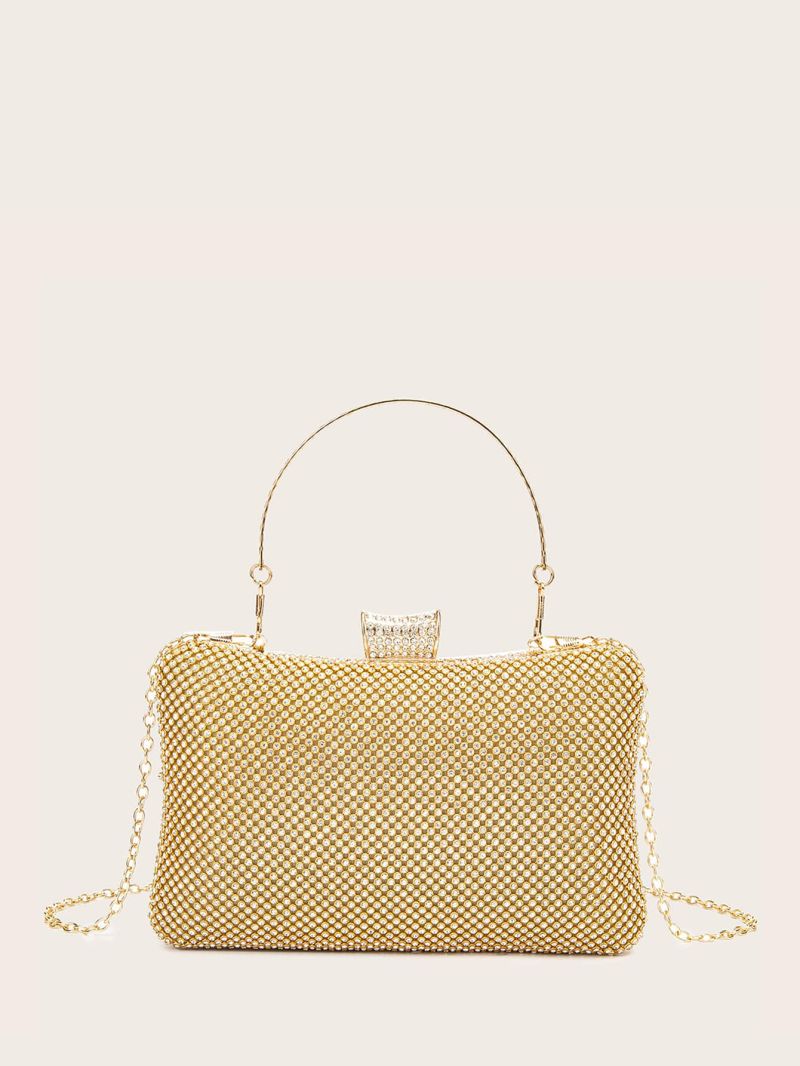 Mini Rhinestone Decor Chain Box Bag