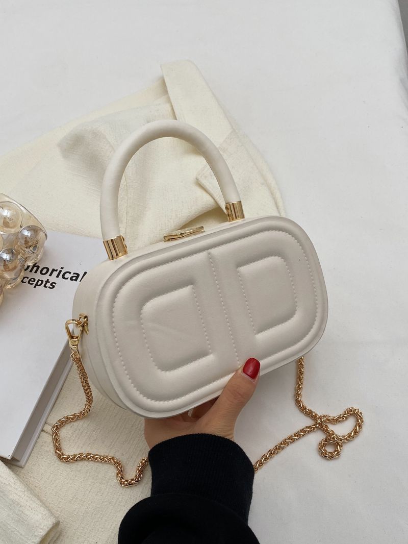 Mini Quilted Pattern Chain Box Bag